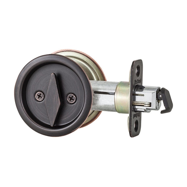 Kwikset Kwikset Venetian Bronze Metal Indoor Round Bed/Bath Pocket Door Lock 93350-048 - main